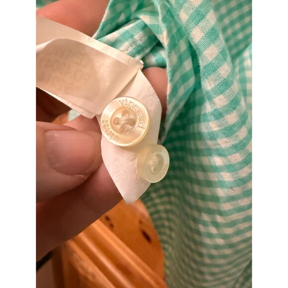 Vineyard Vines Mens Whale Shirt Button-Down Green White Gingham Size Medium - Picture 5 of 6